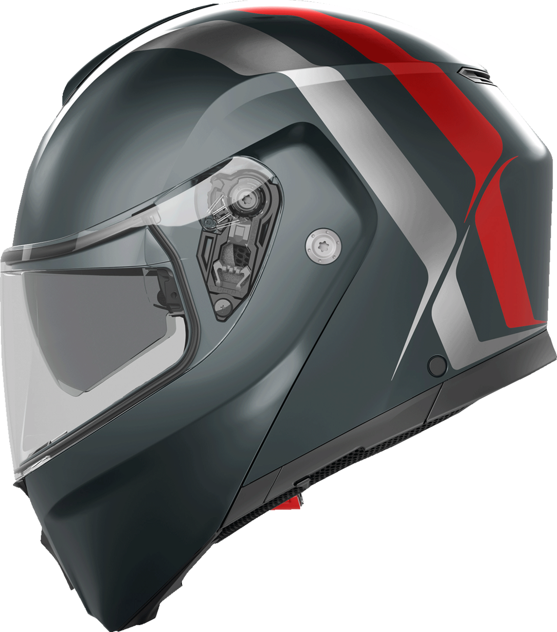 AGV Streetmodular Helmet - Resia Matte Grey/Silver/Red