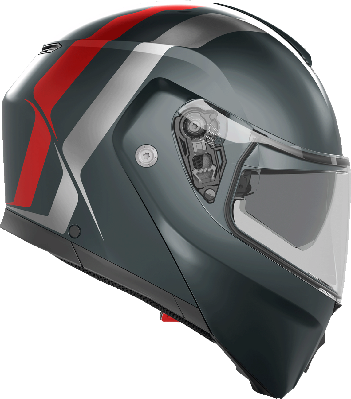 AGV Streetmodular Helmet - Resia Matte Grey/Silver/Red