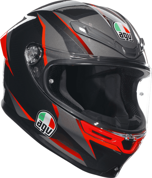 AGV K6 S Helmet - Slashcut Black/Grey/Red